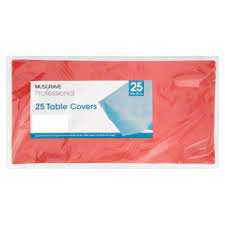 Market Place Red Table Covers 90cm Red