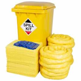 360Litre Chemical Spill Kit in Wheelie Bin
