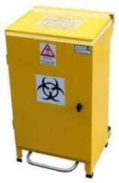 Large Front Access Handsfree Slow Close Pedal Healthcare Bin Yellow