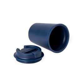 Re-usable Double Wall Insulated Coffee Cup Blue Screw Top Fill top Lid