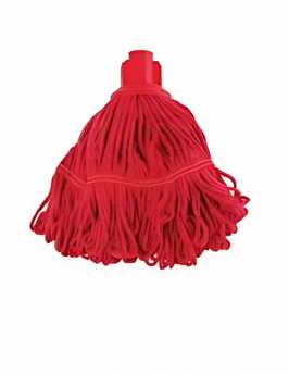 Trad Colour Coded Cotton Socket Mop Red