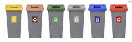 75Litre Fit Bins for Recycling Grey with Lid Colour of Choice