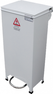 50L Medium Pedal Bin With Slow Close Mechanism White