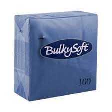 BulkySoft 40x40cm Blue 2ply 4 Fold Dinner Napkin (20x100)