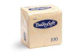 BulkySoft 40x40cm Cream 2ply 4 Fold Dinner Napkin (20x100)
