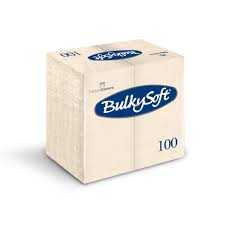 BulkySoft 40x40cm Cream 2ply 8 fold Dinner Napkin (20x100)
