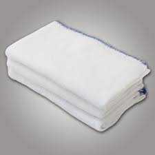 Dish Cloth White Blue Trim 12"x14" (10)