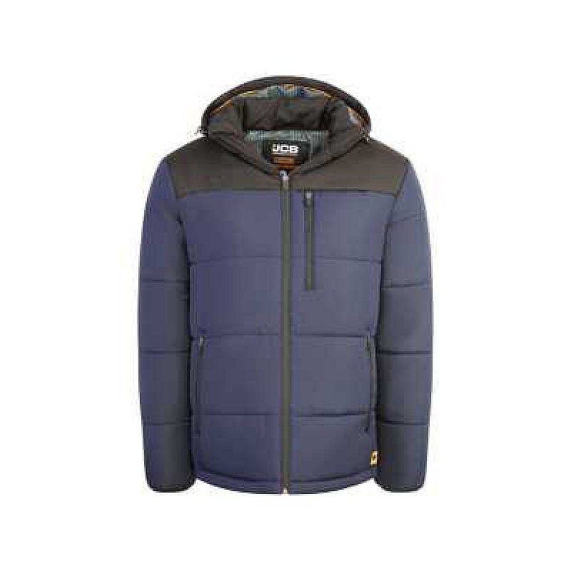JCB UNISEX PADDED JACKET WITH HOOD NAVY/BLACK