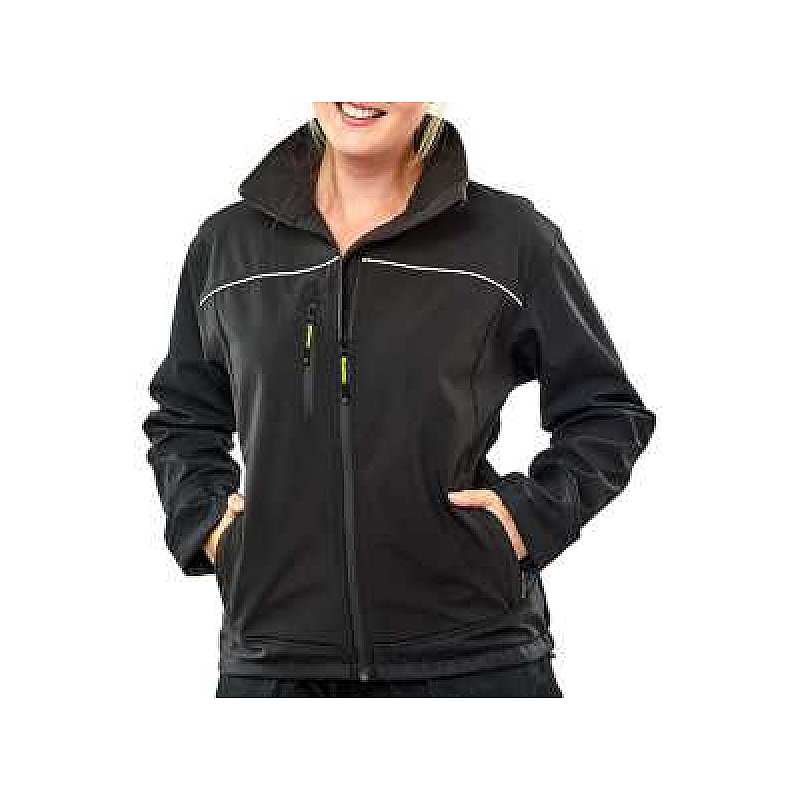 LADIES BLACK SOFT SHELL JKT