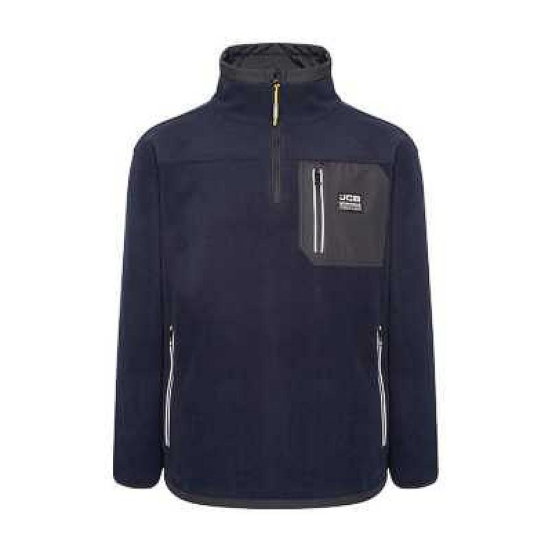 JCB TRADE HEAVYWEIGHT 1/4 ZIP NAVY TECH FLEECE