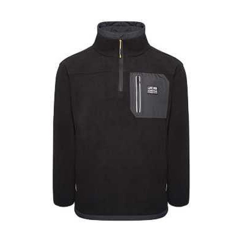 JCB TRADE HEAVYWEIGHT 1/4 ZIP BLACK TECH FLEECE L