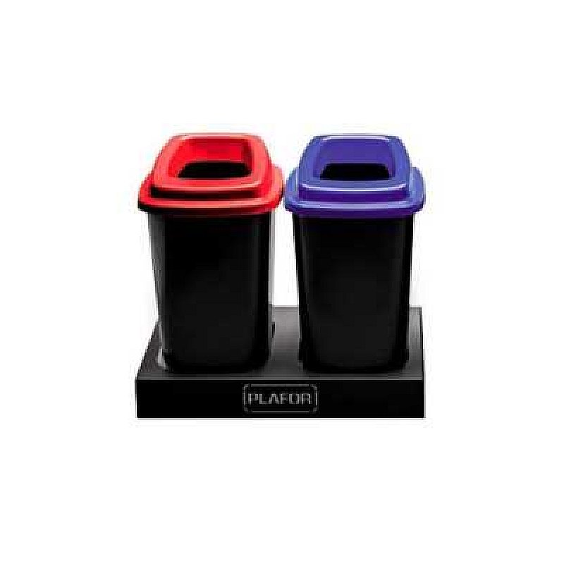 Duo Recycling Bins Duo Recycling Bins: Product Detail 3 Section Metal Base for Duo Bins
