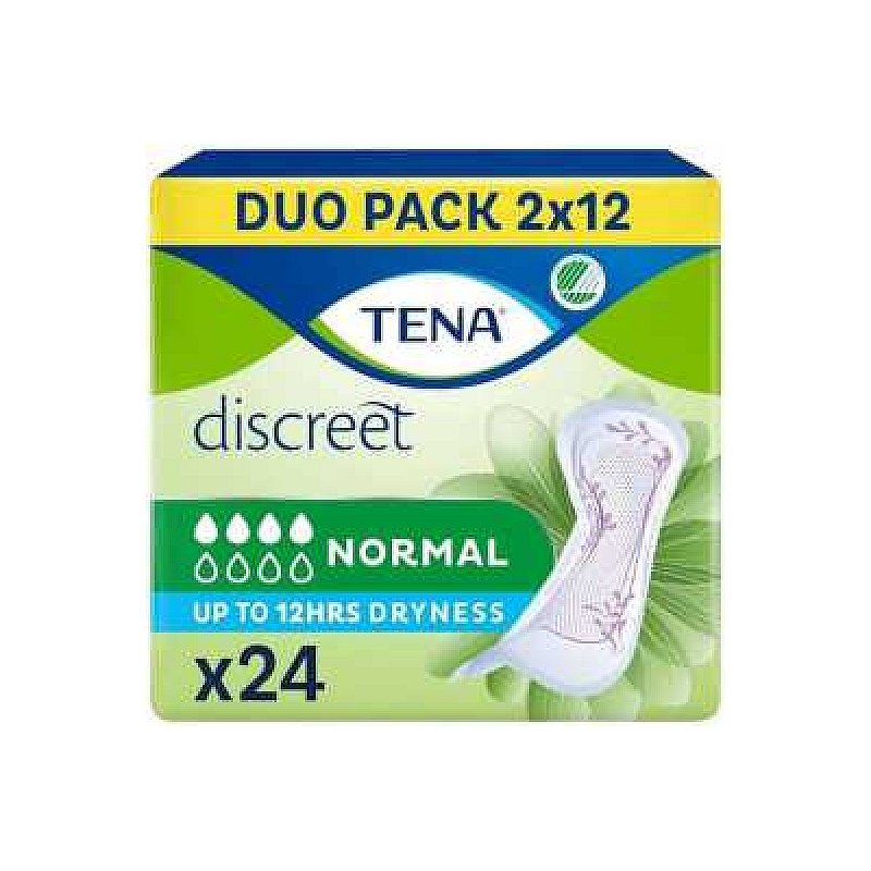 Tena Discreet Normal 4 Absorbency Pads Duo Pack 12x2
