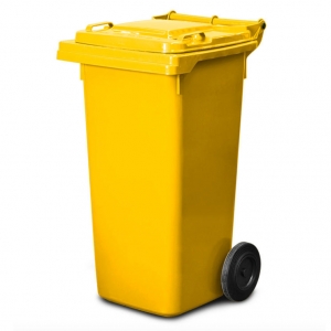 120-Ltr-Yellow-2-Wheeled-Plastic-Bin